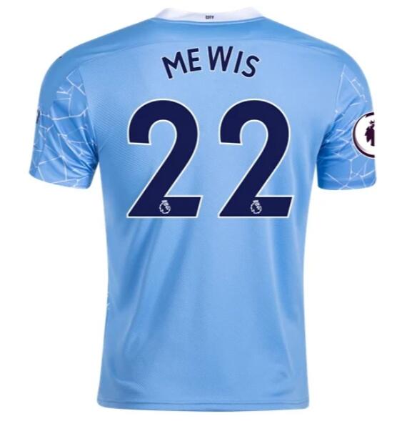 Manchester City Home Kit Soccer Jersey SAM MEWIS #22 2020/21